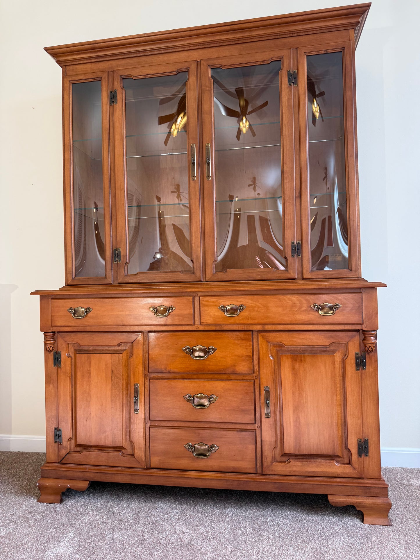 Young Republic Tell City Maple China Cabinet