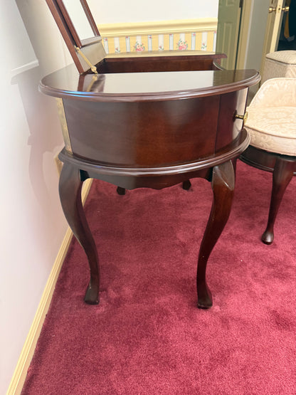 Vanity With Mirror & Stool