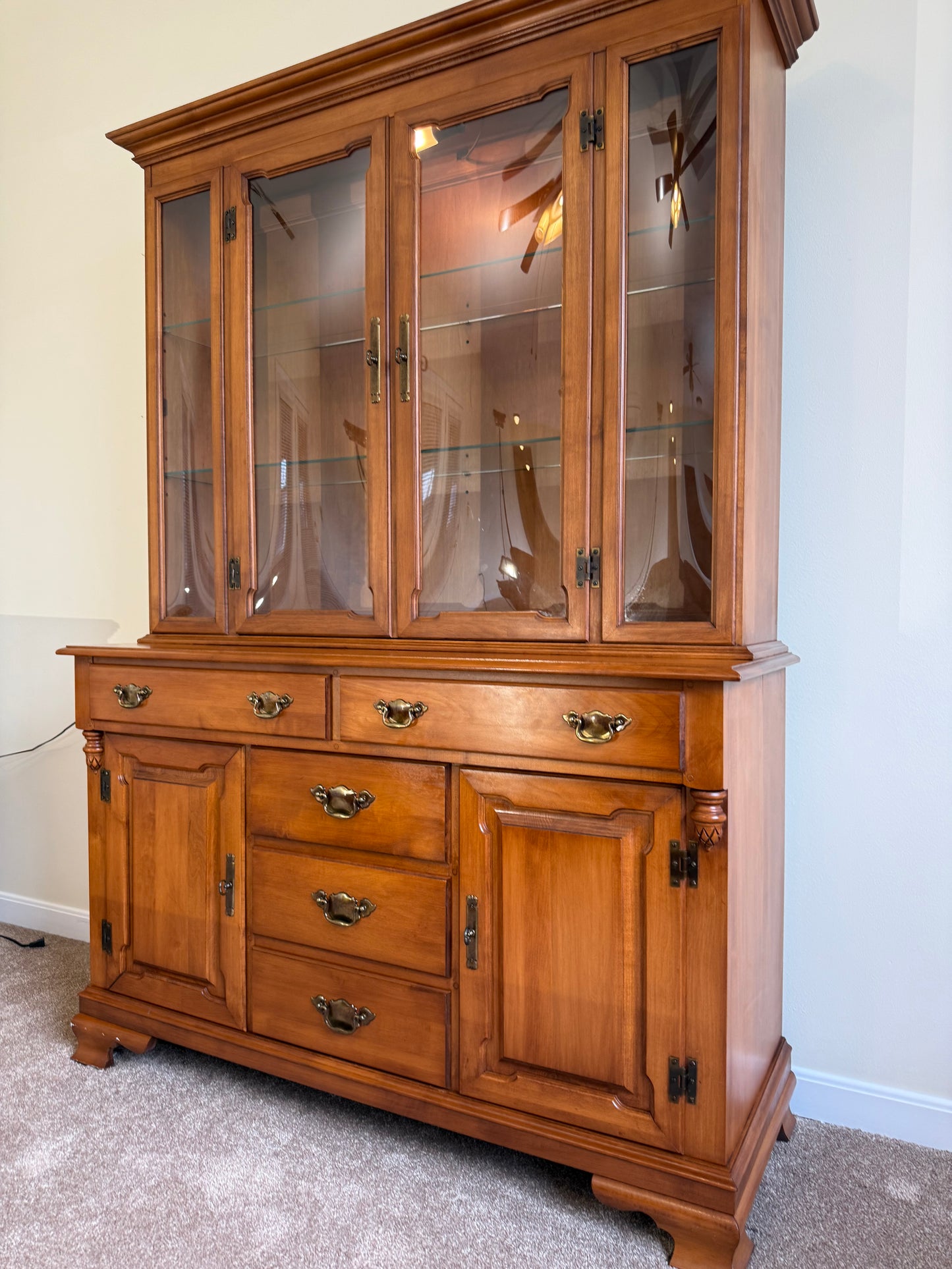 Young Republic Tell City Maple China Cabinet