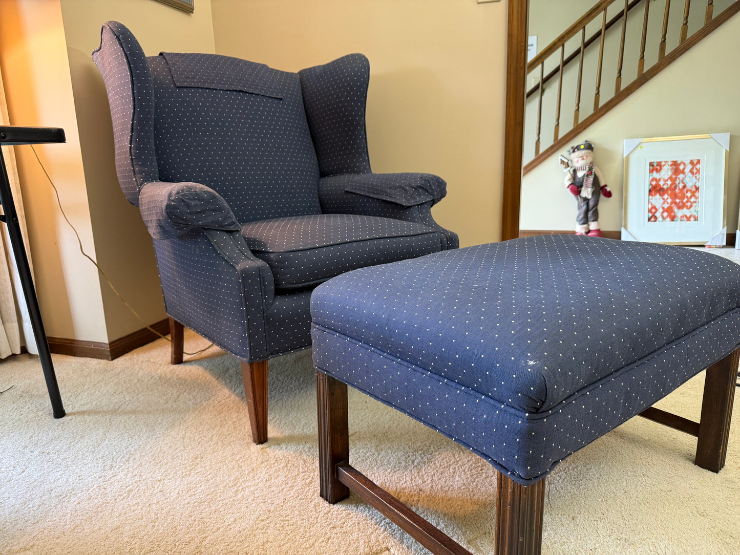Wingback Chair and Ottoman