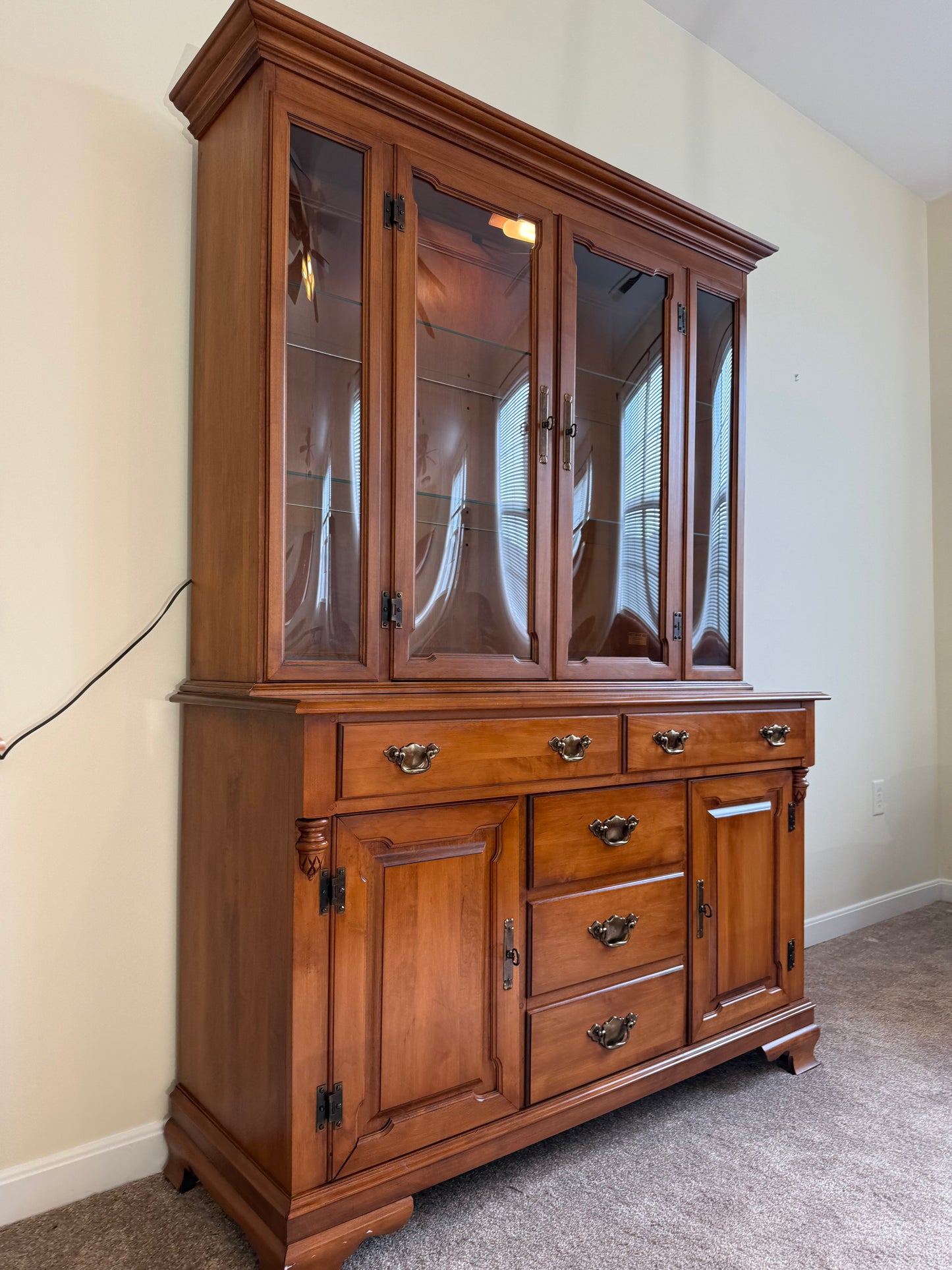 Young Republic Tell City Maple China Cabinet