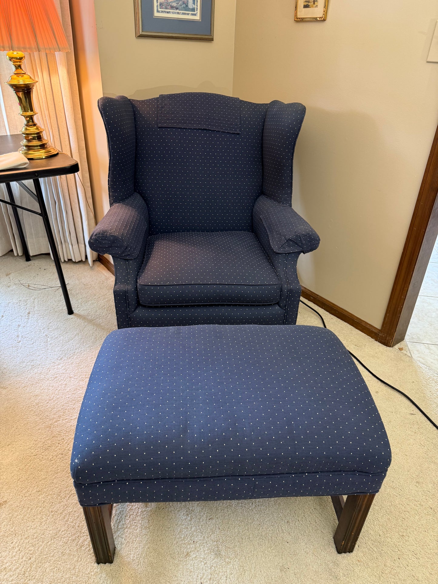 Wingback Chair and Ottoman