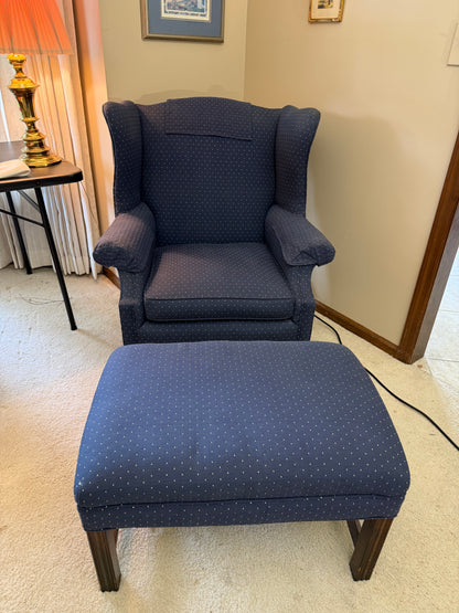Wingback Chair and Ottoman