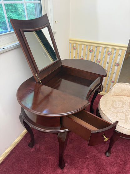 Vanity With Mirror & Stool