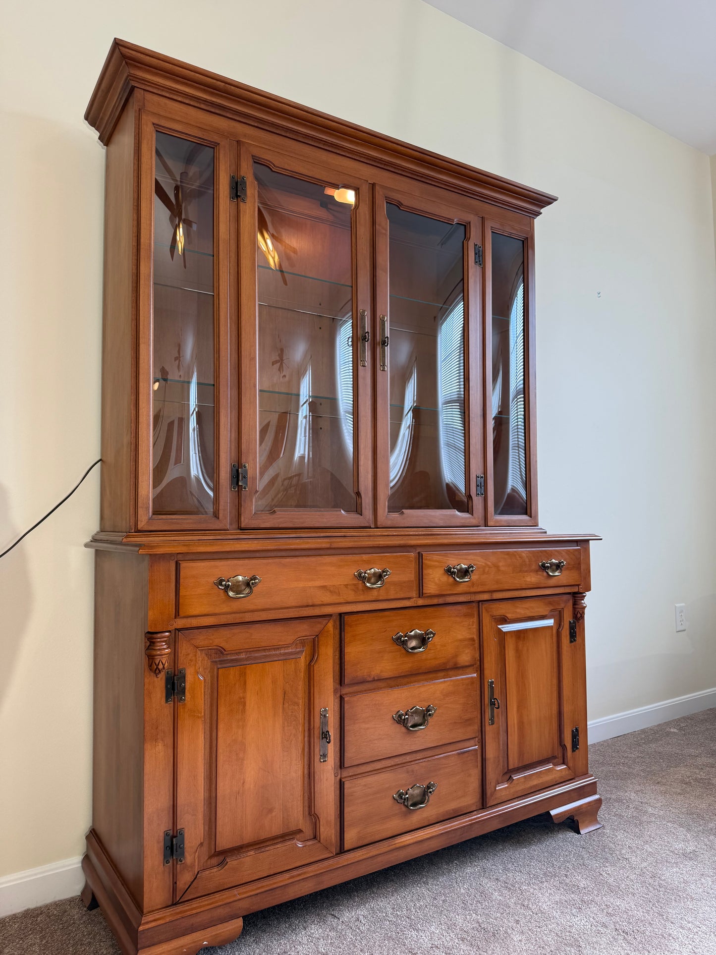 Young Republic Tell City Maple China Cabinet