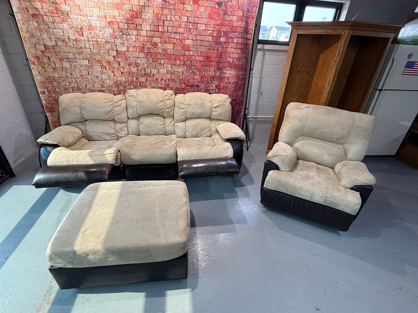 Reclining Sofa, Recliner & Ottoman