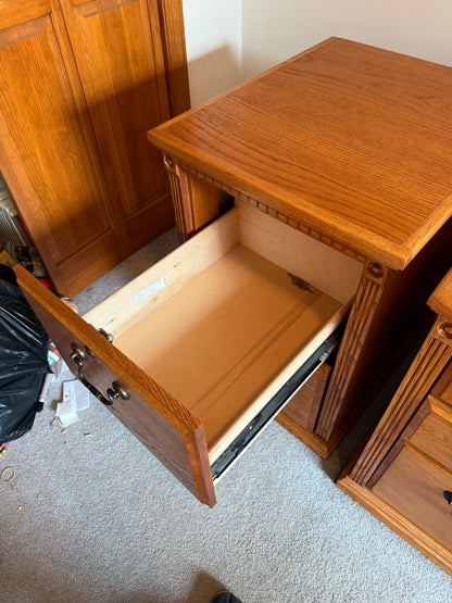 Desk, Chair & Filing Cabinet