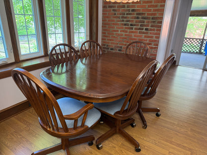 Dining Table & 6 Chairs w/ Wheels