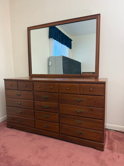 Walnut Dresser & Mirror