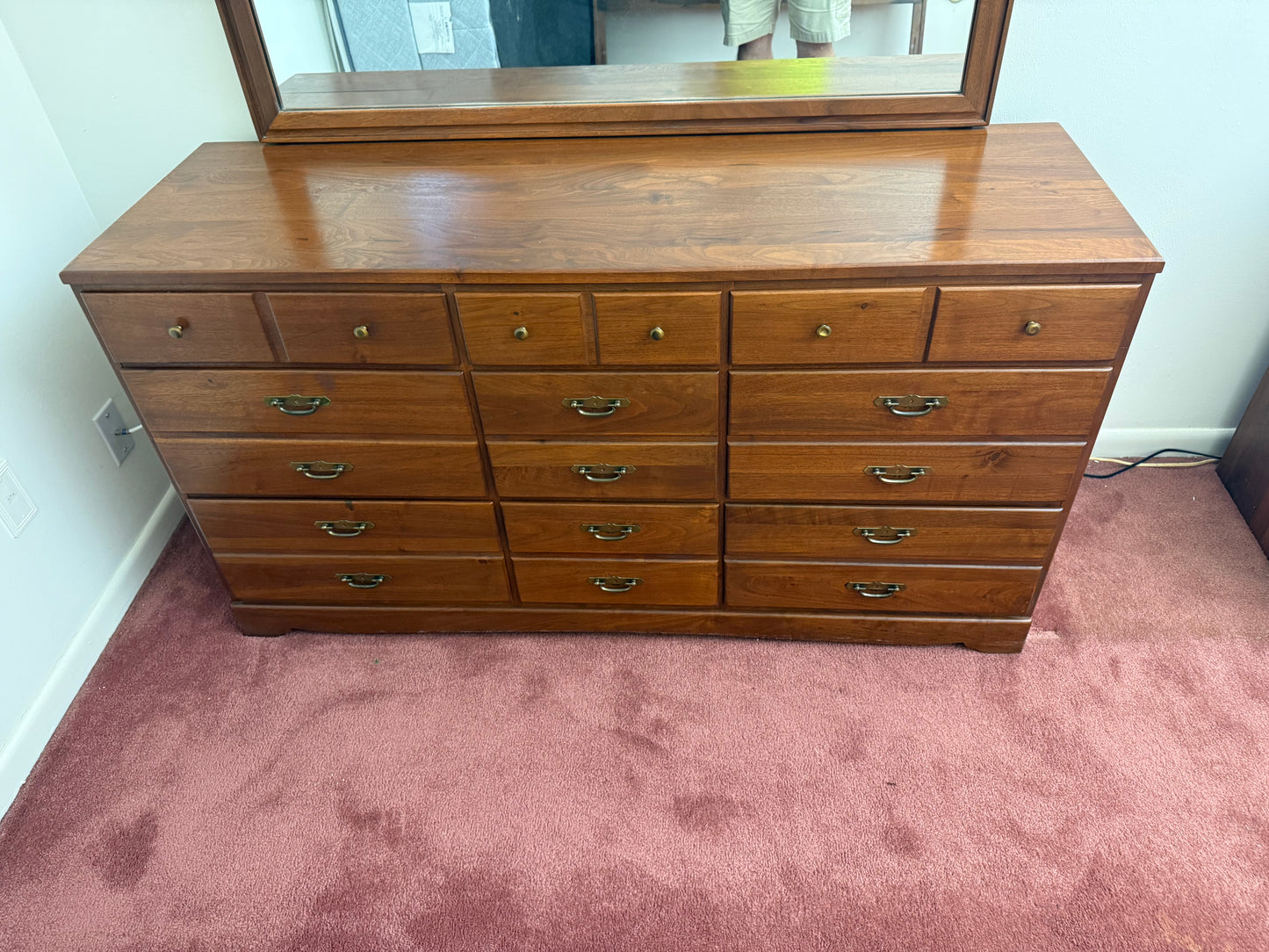 Walnut Dresser & Mirror