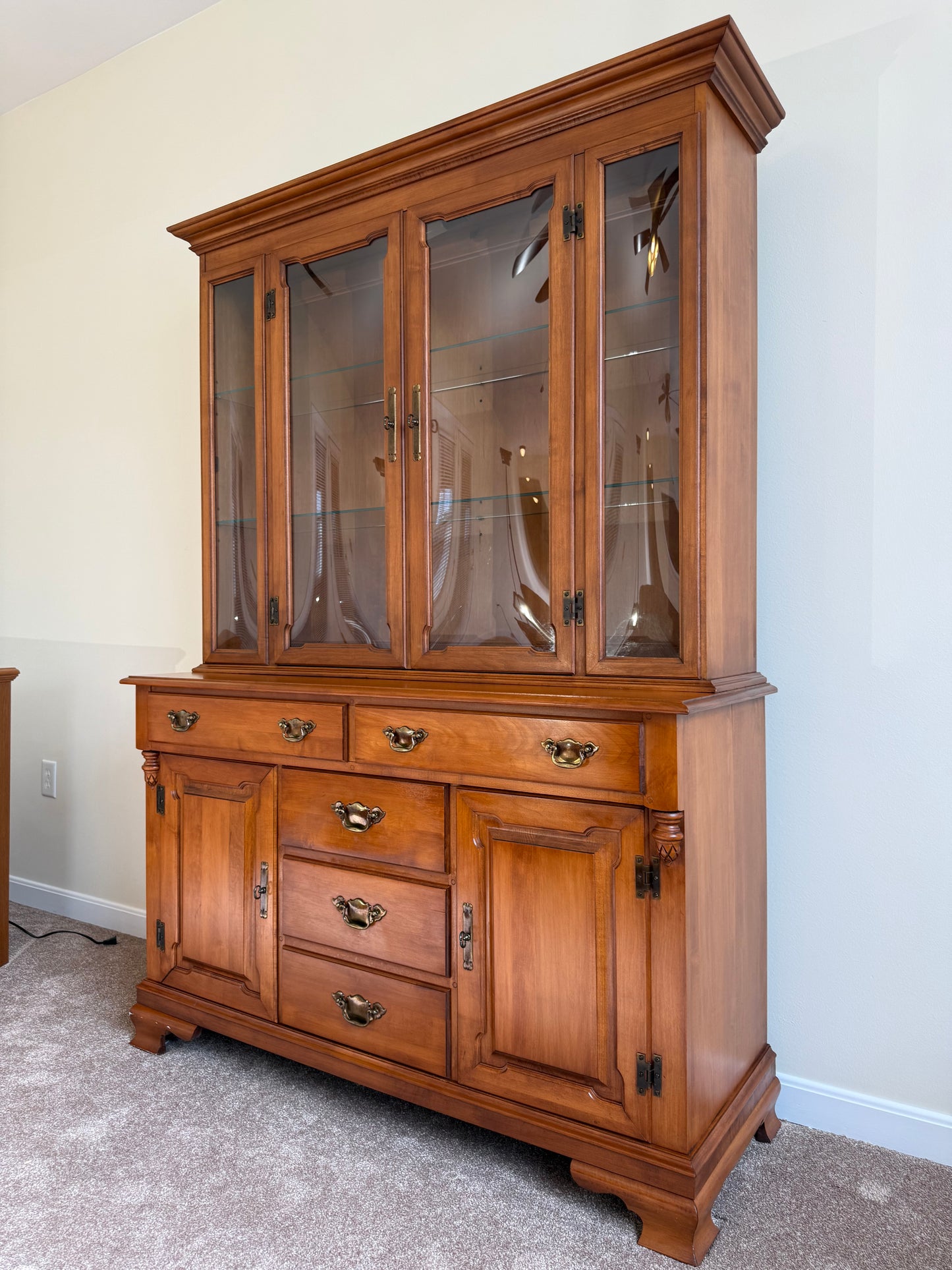 Young Republic Tell City Maple China Cabinet