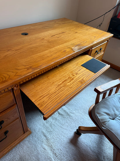 Desk, Chair & Filing Cabinet