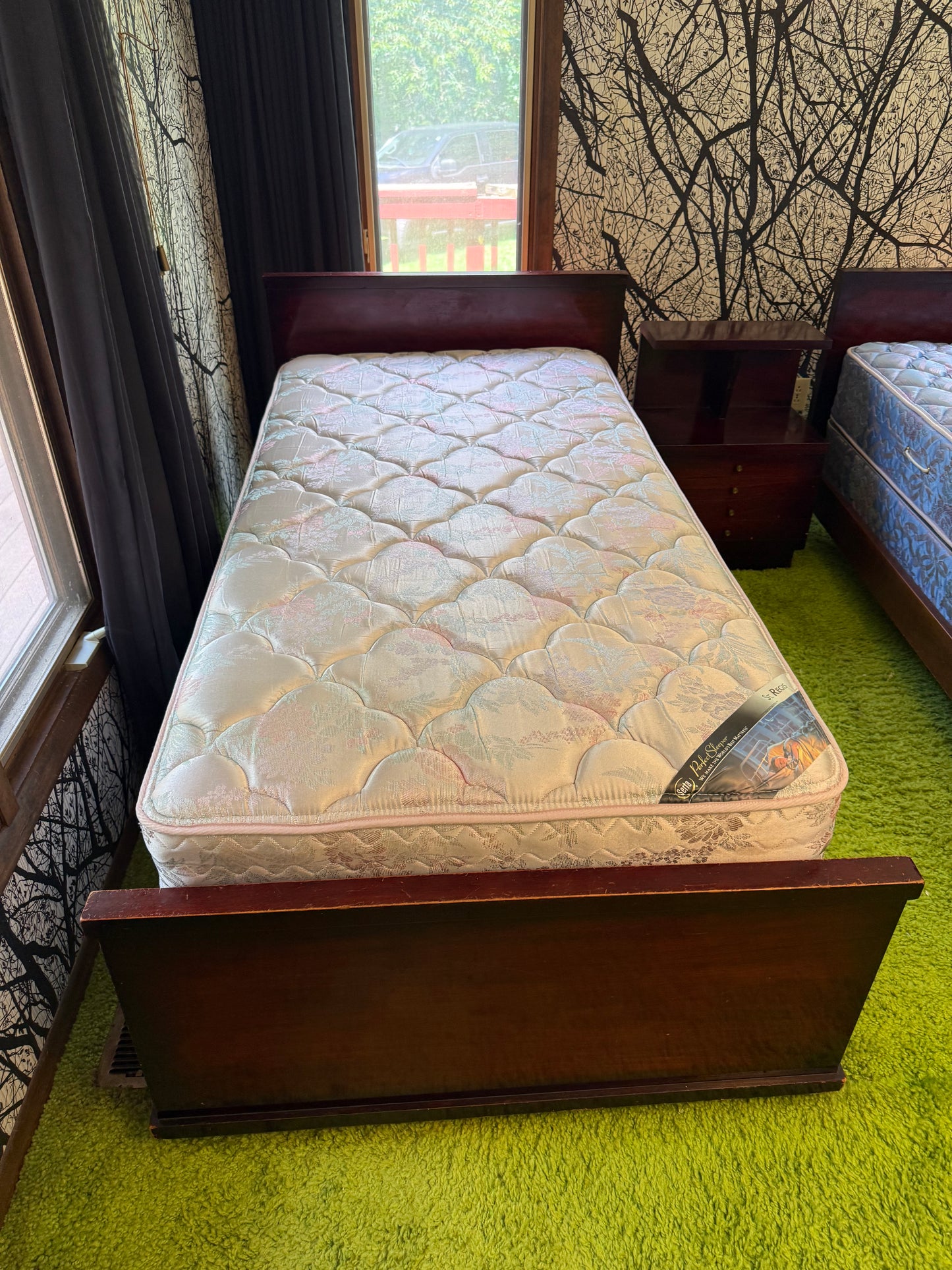 Vintage Twin Beds & Nightstand