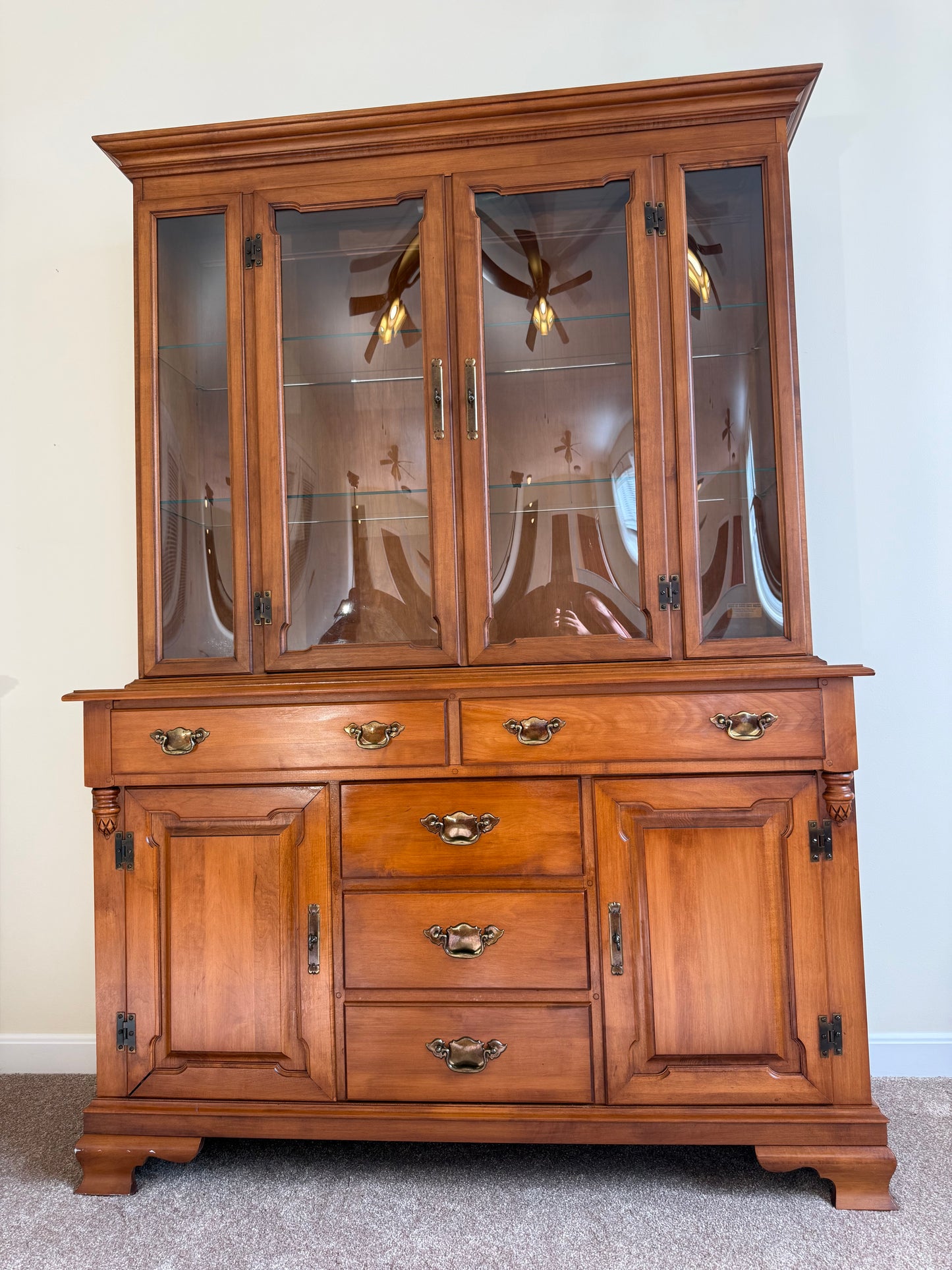 Young Republic Tell City Maple China Cabinet
