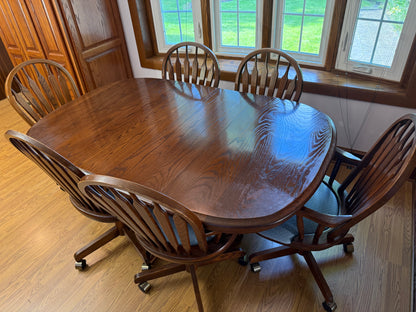 Dining Table & 6 Chairs w/ Wheels