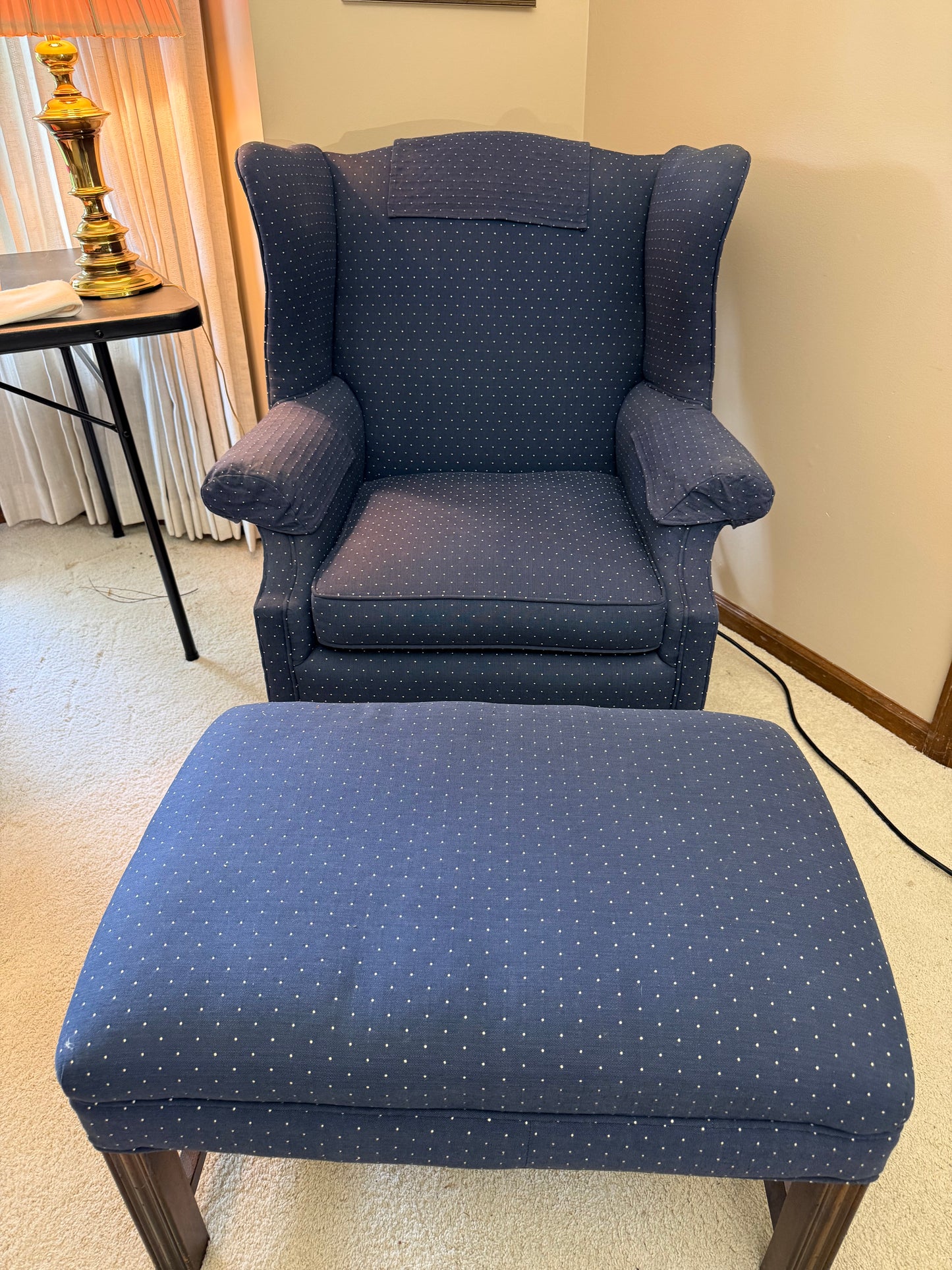 Wingback Chair and Ottoman