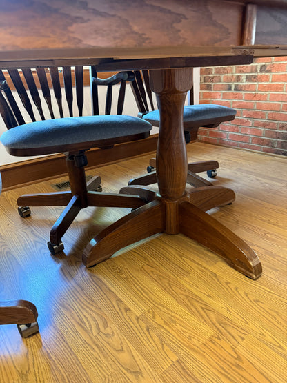 Dining Table & 6 Chairs w/ Wheels