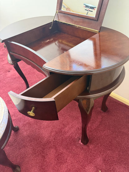 Vanity With Mirror & Stool