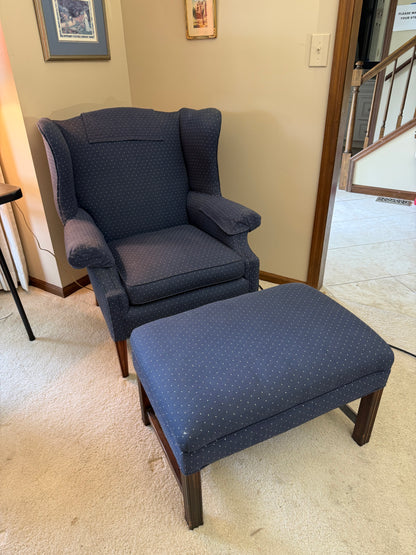 Wingback Chair and Ottoman