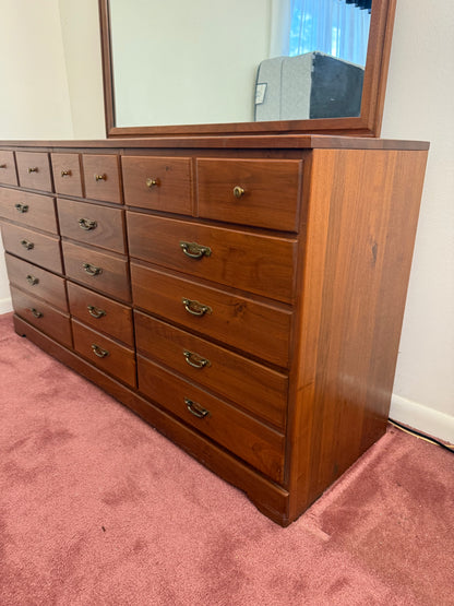 Walnut Dresser & Mirror