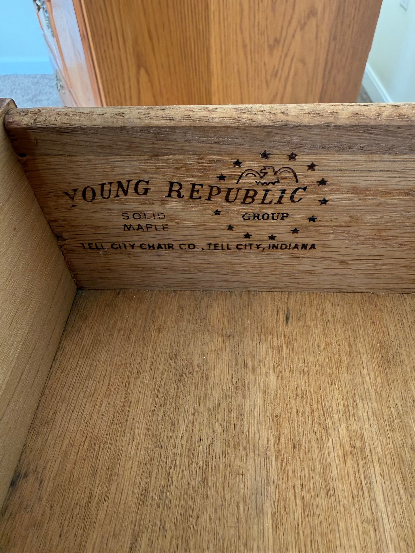 Young Republic Tell City Maple China Cabinet