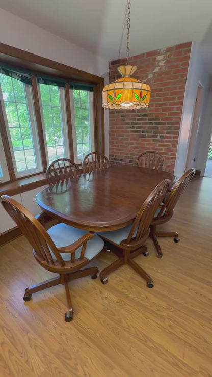 Dining Table & 6 Chairs w/ Wheels