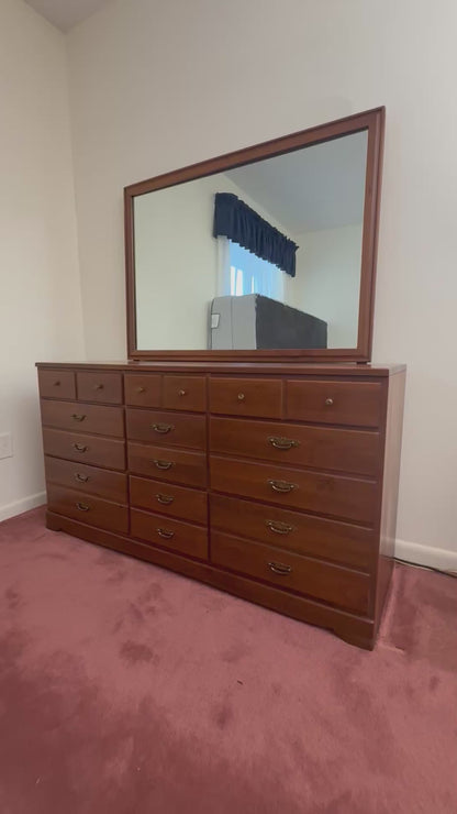 Walnut Dresser & Mirror