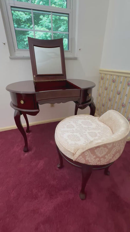 Vanity With Mirror & Stool